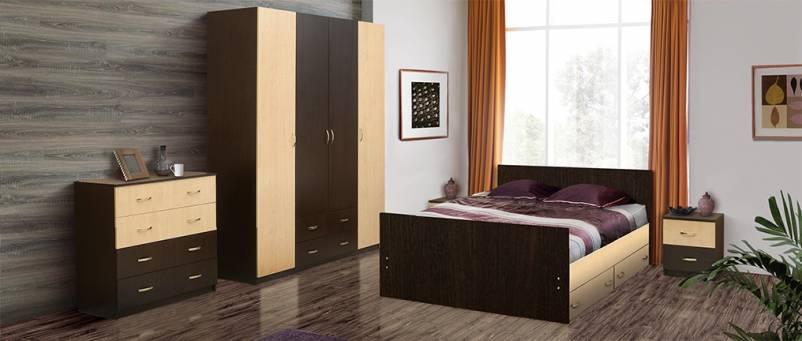 Набор мебели для спальни «Венеция 11» ЛДСП с кроватью 1400х2000